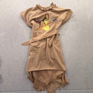 Vintage Disney Store Pocahontas Costume Dress 6X/7 Fringe Size 6-7